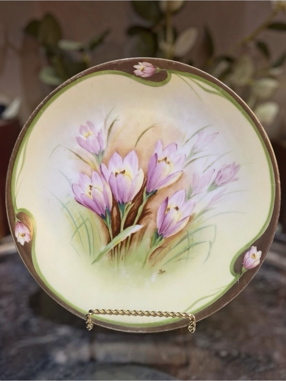 Antique Prussia Royal Rudolstadt Beyer & Bock Cabinet Plate Art Nouveau Floral